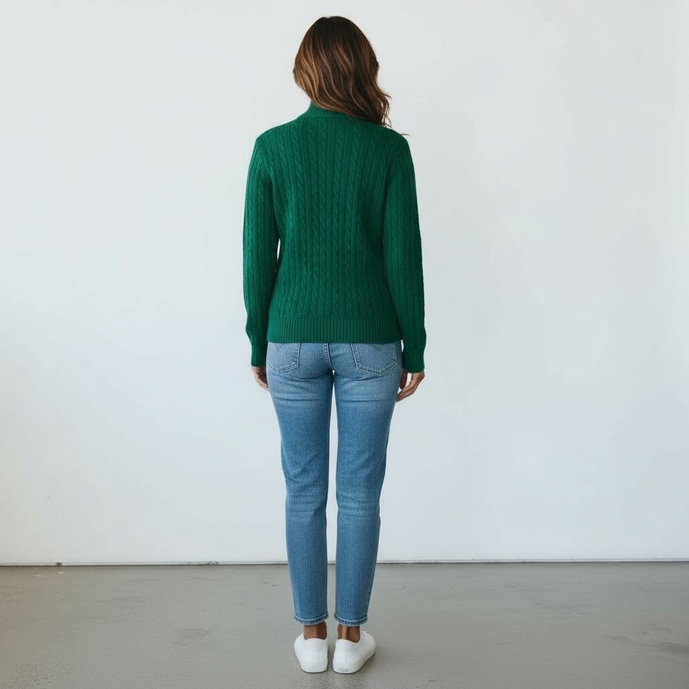 Ralph Lauren | cable knit mock neck full zip cardigan XS - Picture 3 of 11